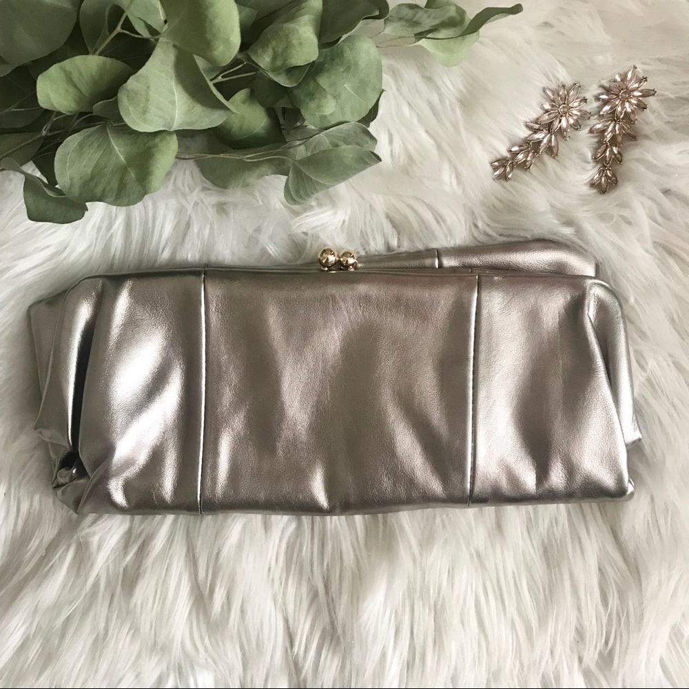 NWOT Silver Clutch Bag